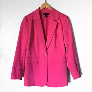 Halogen Hot Pink Blazer Preppy Oversized 90s New Money Barbie Womens Small